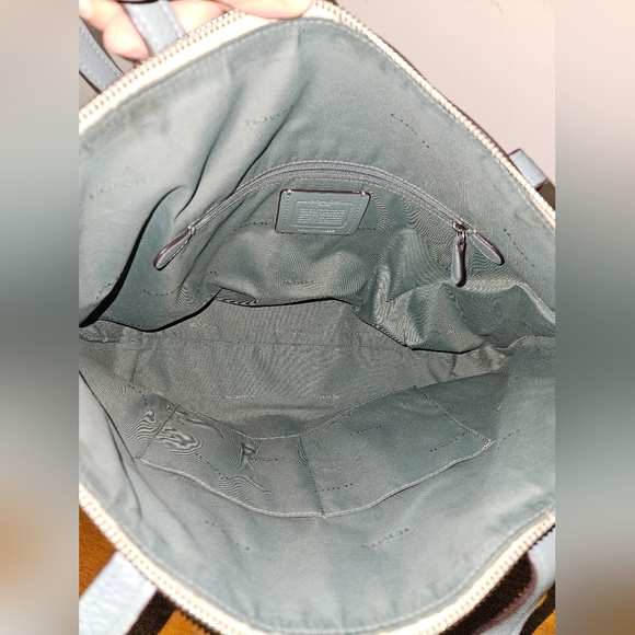 Coach Signature Floral Leather Tote Bag - Picture 10 of 11